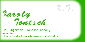 karoly tontsch business card